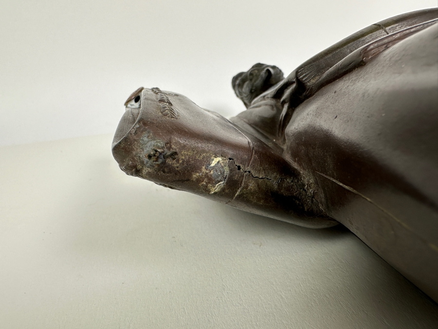 Antique Japanese Bronze Noh Actor Okimono 8W X 3D X 11H [Photo 26]