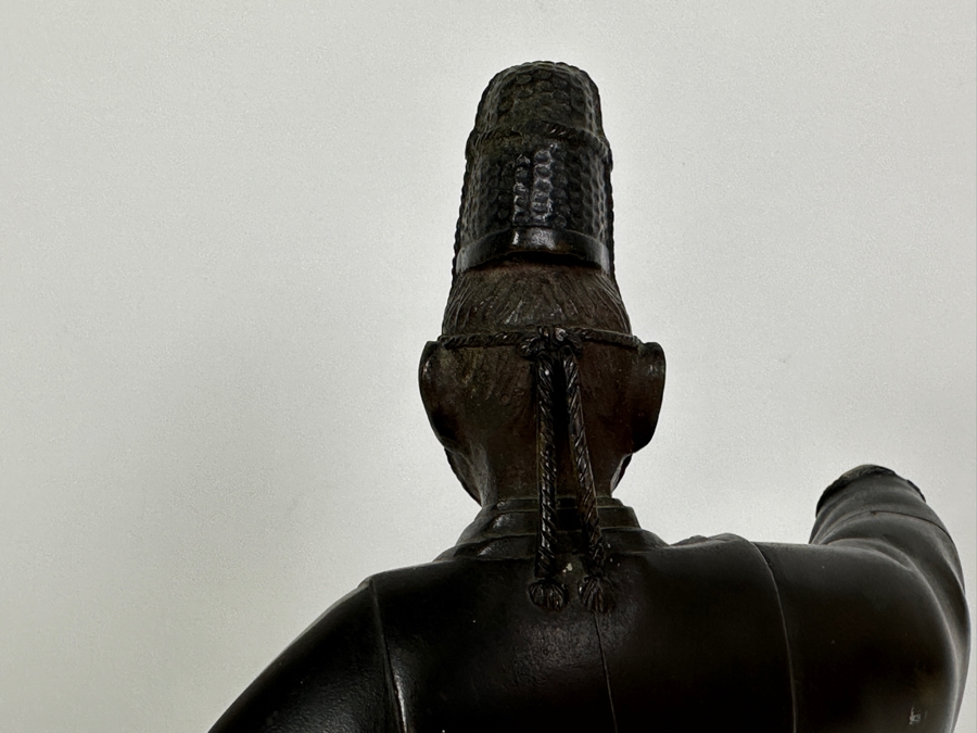 Antique Japanese Bronze Noh Actor Okimono 8W X 3D X 11H [Photo 22]
