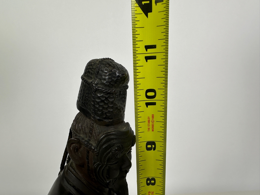 Antique Japanese Bronze Noh Actor Okimono 8W X 3D X 11H [Photo 29]