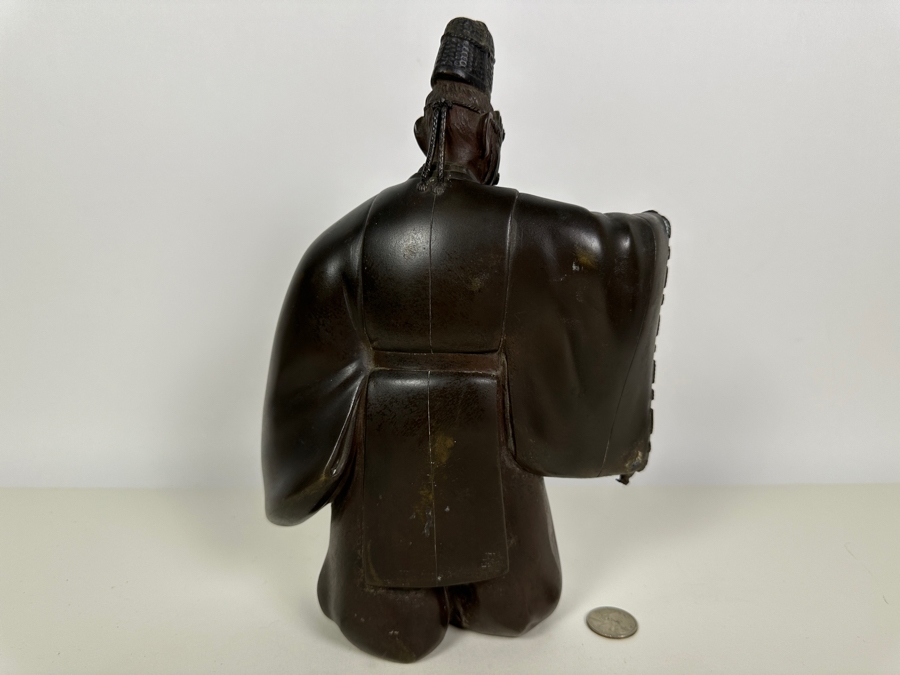 Antique Japanese Bronze Noh Actor Okimono 8W X 3D X 11H [Photo 20]