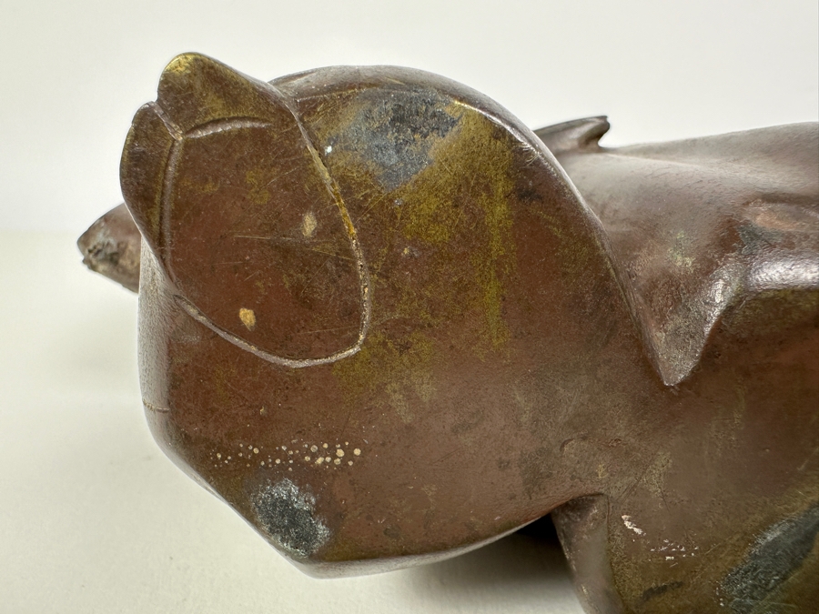 Antique Japanese Bronze Noh Actor Okimono 8W X 3D X 11H [Photo 25]