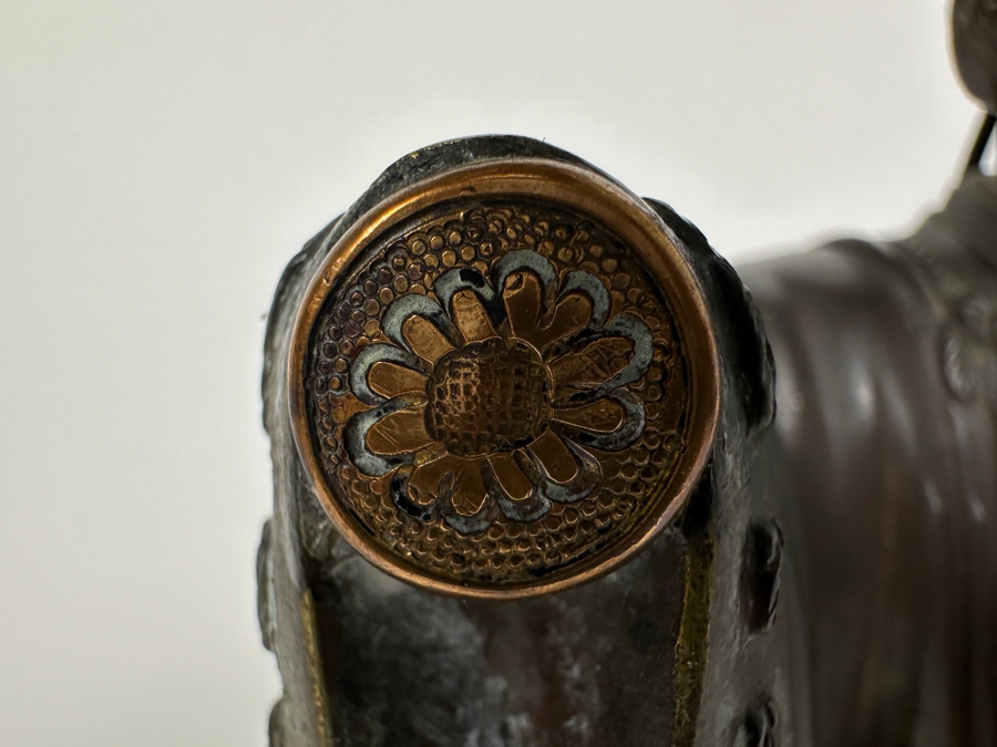 Antique Japanese Bronze Noh Actor Okimono 8W X 3D X 11H [Photo 13]