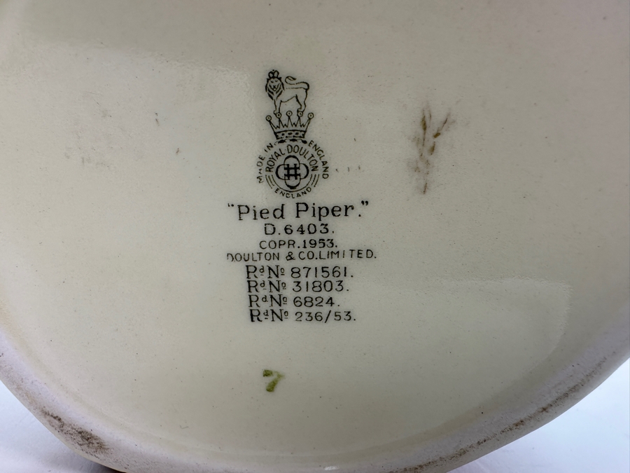 Vintage Royal Doulton 'Pied Piper' Large Toby Jug 7'H [Photo 10]