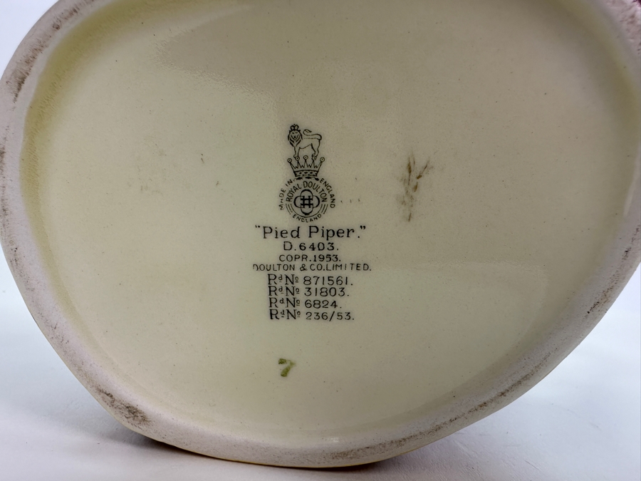 Vintage Royal Doulton 'Pied Piper' Large Toby Jug 7'H [Photo 9]