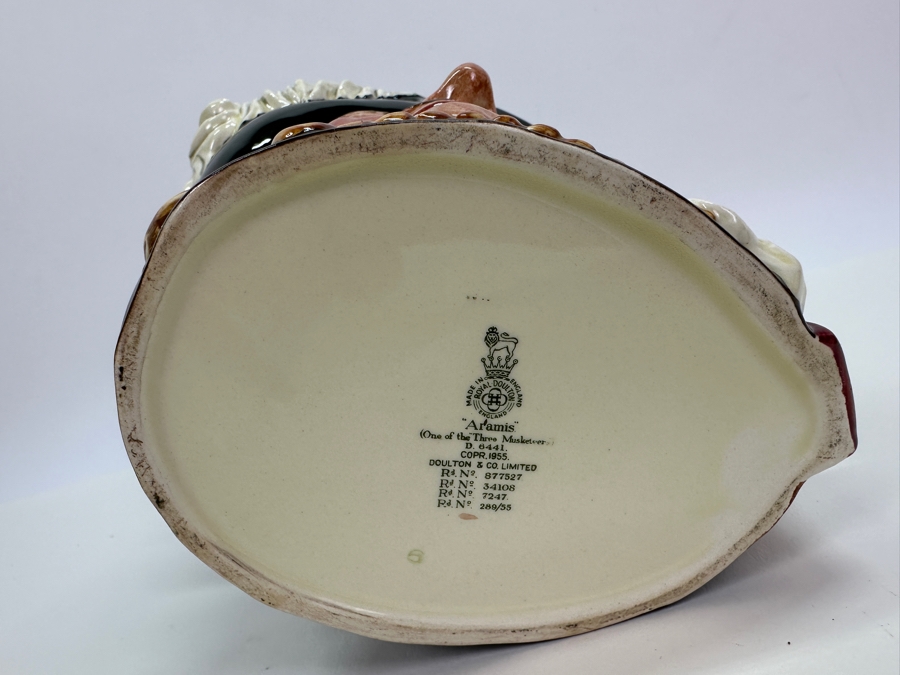 Vintage Royal Doulton 'Aramis' (One of the Three Musketeers) Large Toby Jug 7.25'H [Photo 8]