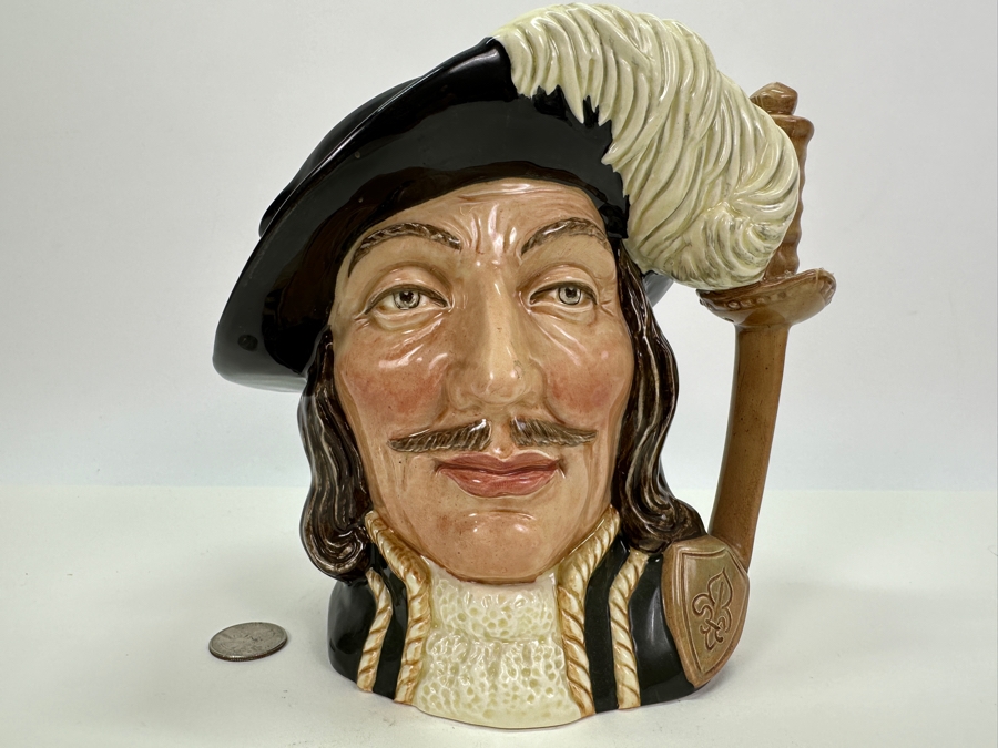 Vintage Royal Doulton 'Athos' (One of the Three Musketeers) Large Toby Jug 7.25'H [Photo 3]