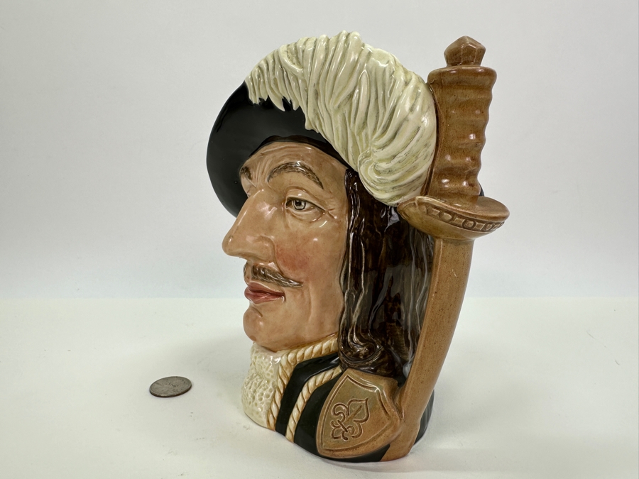 Vintage Royal Doulton 'Athos' (One of the Three Musketeers) Large Toby Jug 7.25'H [Photo 4]