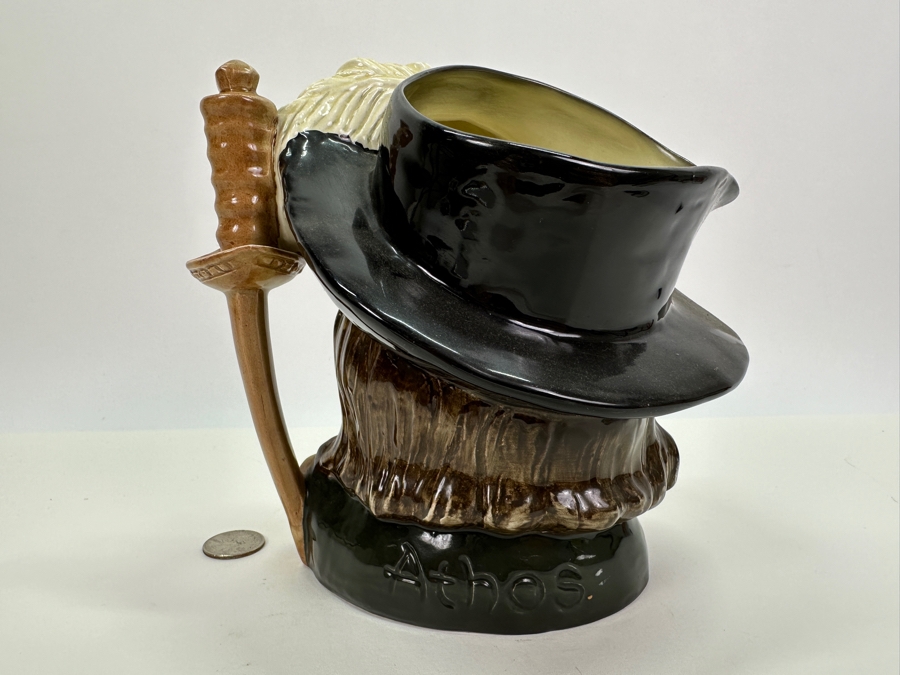 Vintage Royal Doulton 'Athos' (One of the Three Musketeers) Large Toby Jug 7.25'H [Photo 5]