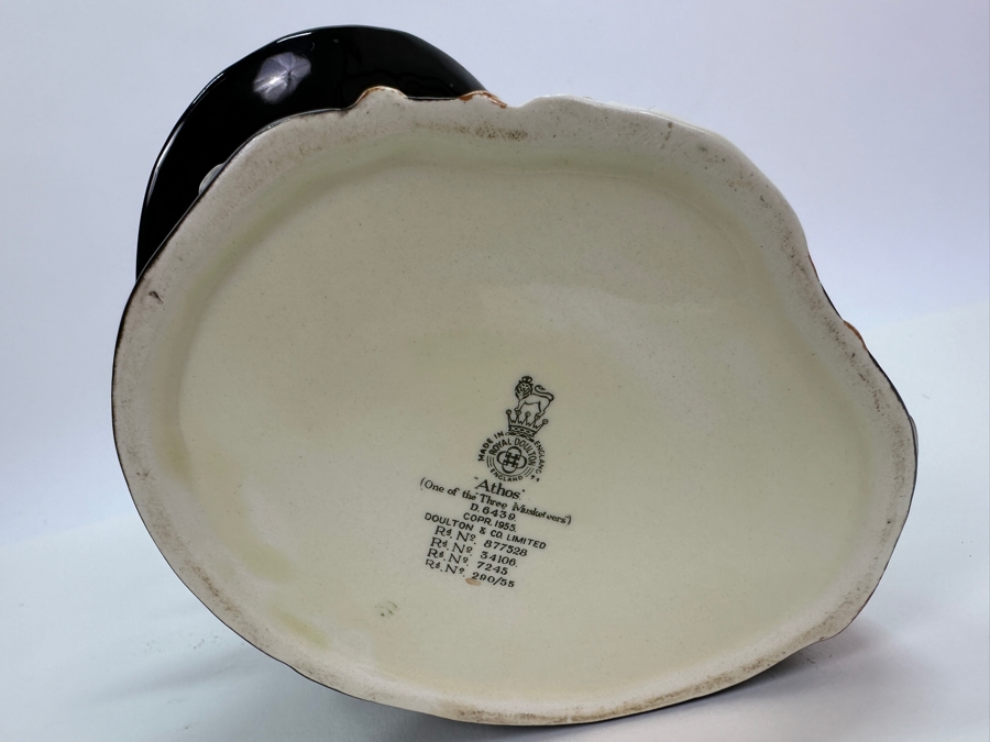 Vintage Royal Doulton 'Athos' (One of the Three Musketeers) Large Toby Jug 7.25'H [Photo 8]