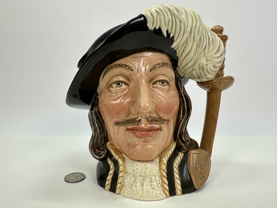 Vintage Royal Doulton 'Athos' (One of the Three Musketeers) Large Toby Jug 7.25'H [Photo 2]
