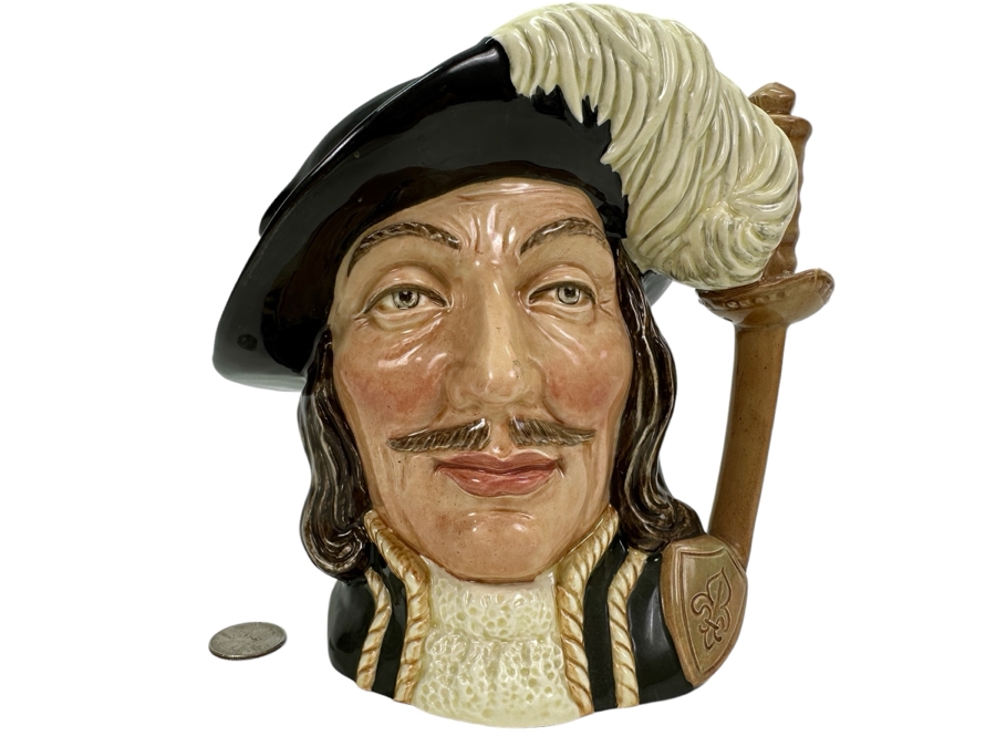 Vintage Royal Doulton 'Athos' (One of the Three Musketeers) Large Toby Jug 7.25'H [Photo 1]