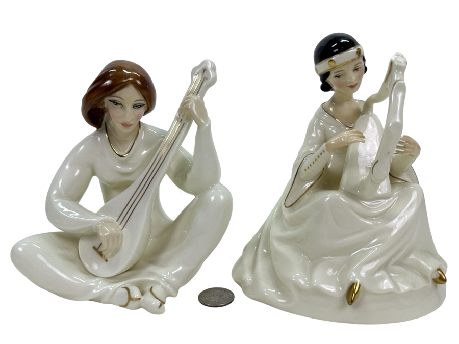 Royal Doulton The Enchantment Collection 'Sonata & Lyric' Figurines HN2757/HN2438 6.25'H/6.75'H [Photo 1]