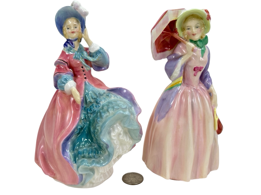 Royal Doulton 'Miss Demure & Spring Morning' Figurines 7.5'H [Photo 1]