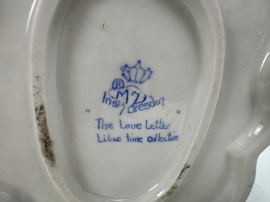 Irish Dresden Figurine Titled 'The Love Letter' 6W X 7H [Photo 8]