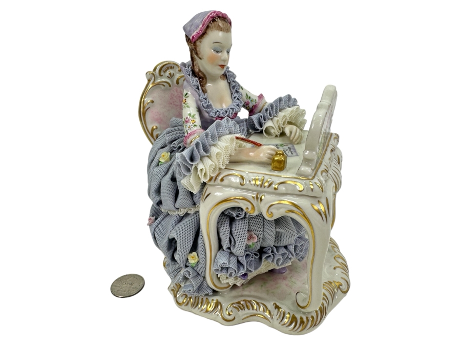 Irish Dresden Figurine Titled 'The Love Letter' 6W X 7H [Photo 1]