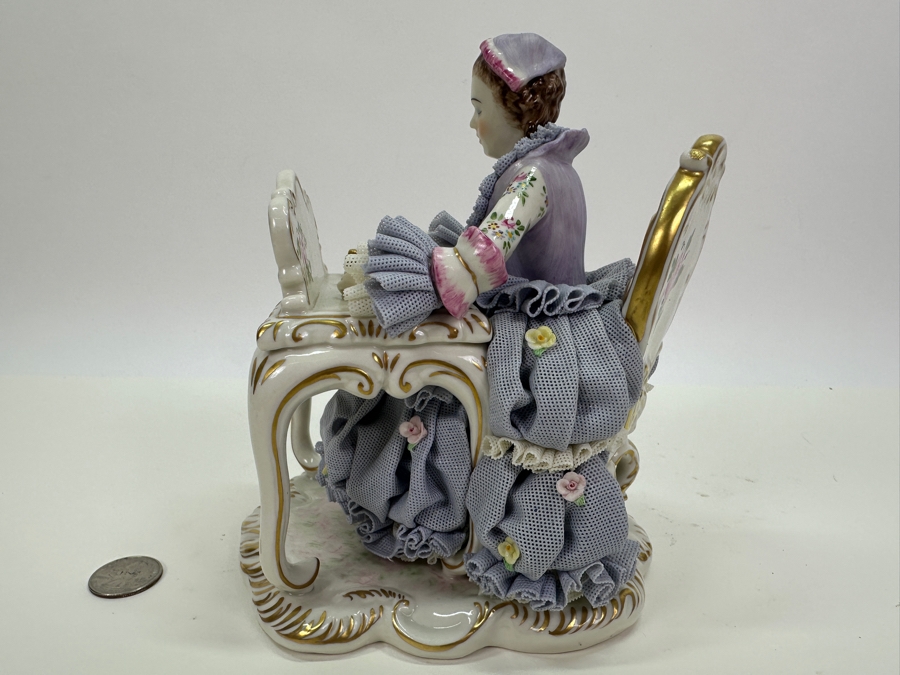 Irish Dresden Figurine Titled 'The Love Letter' 6W X 7H [Photo 5]