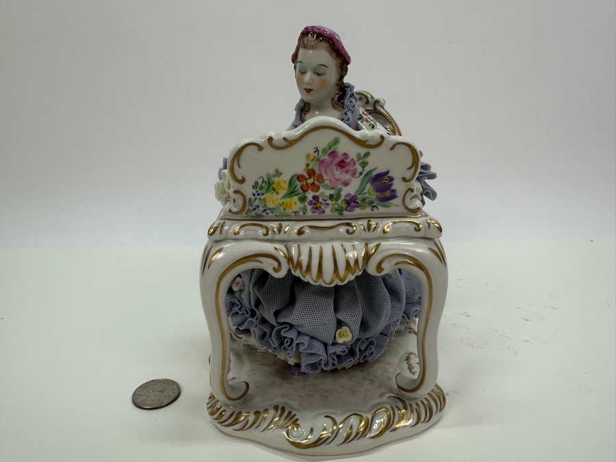 Irish Dresden Figurine Titled 'The Love Letter' 6W X 7H [Photo 4]