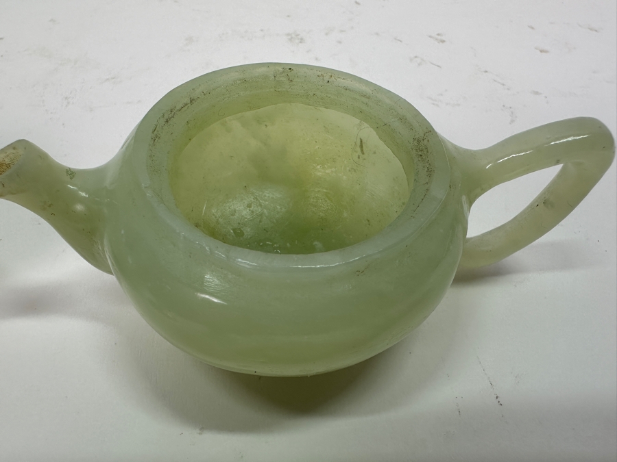 Pair Of Chinese Miniature Jade Teapots 4W X 2H [Photo 7]