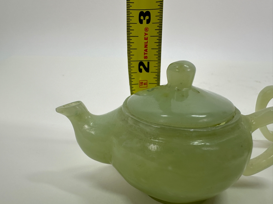 Pair Of Chinese Miniature Jade Teapots 4W X 2H [Photo 11]