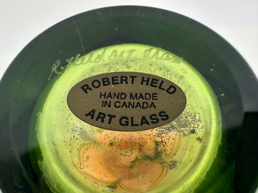 Robert Held Signed Hand Made Art Glass Vase 6.5H [Photo 6]