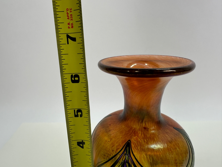 Robert Held Signed Hand Made Art Glass Vase 6.5H [Photo 7]