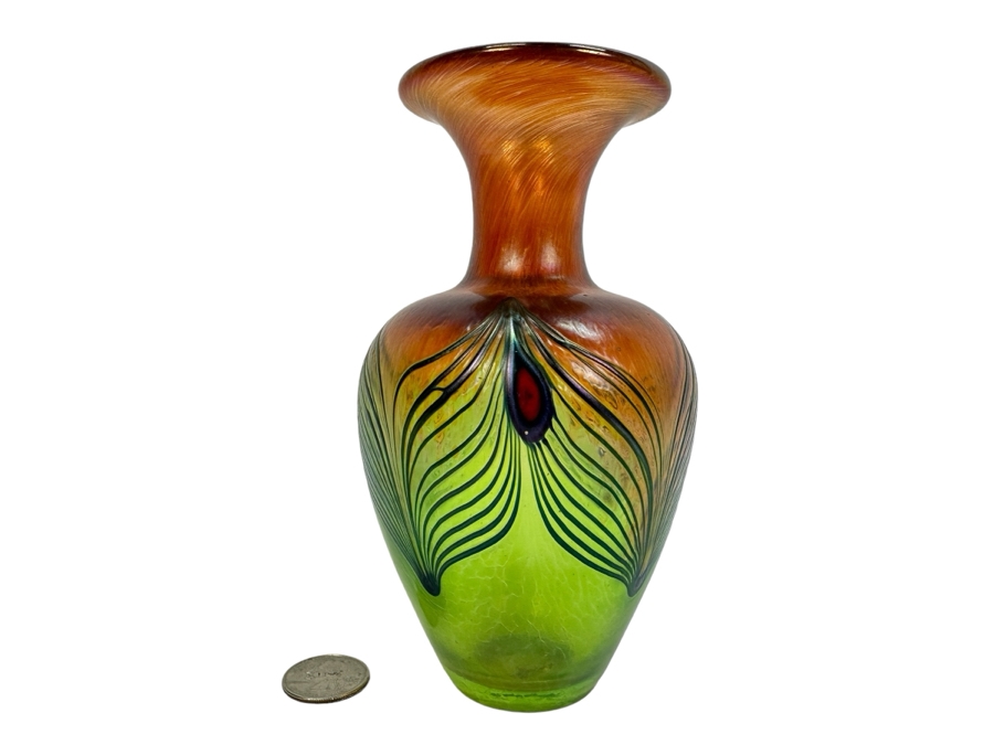 Robert Held Signed Hand Made Art Glass Vase 6.5H [Photo 1]