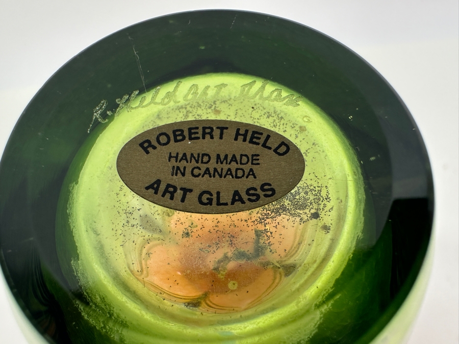 Robert Held Signed Hand Made Art Glass Vase 6.5H [Photo 5]
