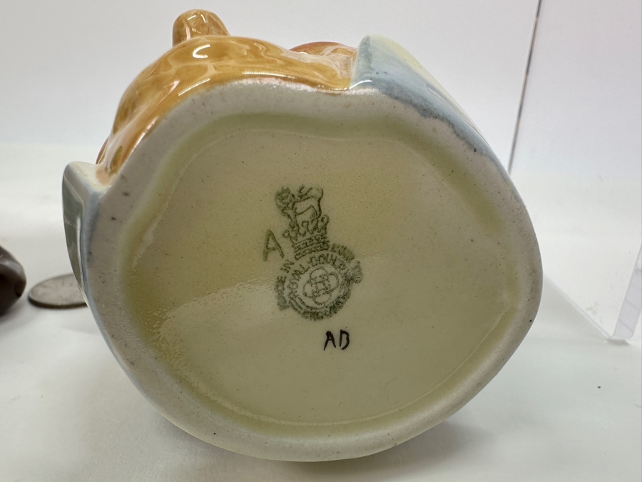 Set Of Four Small Royal Doulton Toby Jugs: Sairey Gump (A Mark), Farmer John (A Mark), Falstaff & Don Quixote 3.5H [Photo 7]