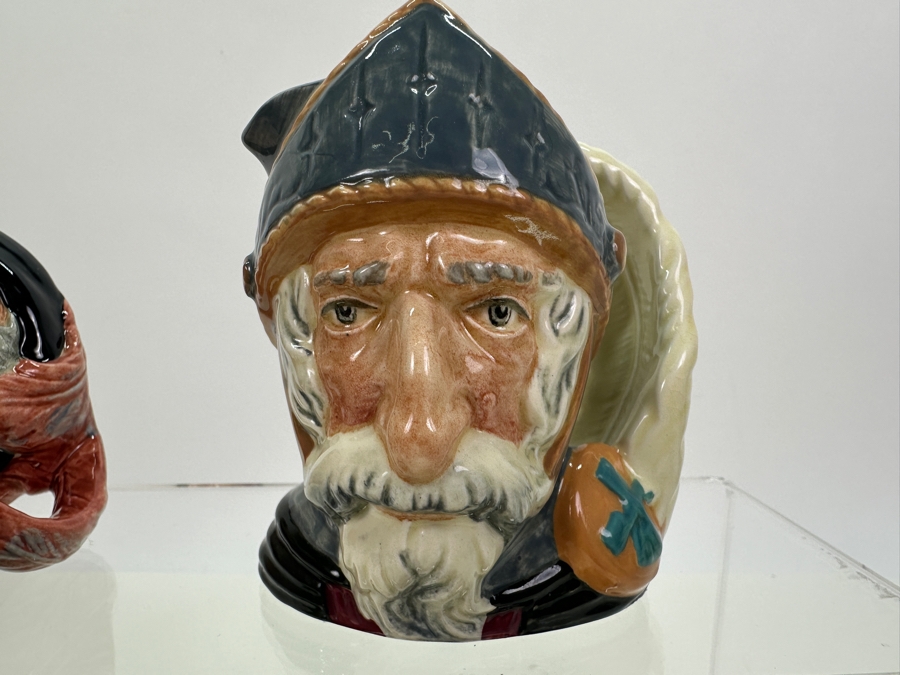 Set Of Four Small Royal Doulton Toby Jugs: Sairey Gump (A Mark), Farmer John (A Mark), Falstaff & Don Quixote 3.5H [Photo 11]