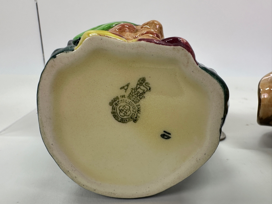 Set Of Four Small Royal Doulton Toby Jugs: Sairey Gump (A Mark), Farmer John (A Mark), Falstaff & Don Quixote 3.5H [Photo 6]