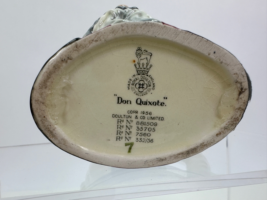 Set Of Four Small Royal Doulton Toby Jugs: Sairey Gump (A Mark), Farmer John (A Mark), Falstaff & Don Quixote 3.5H [Photo 13]