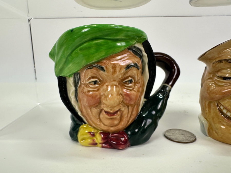 Set Of Four Small Royal Doulton Toby Jugs: Sairey Gump (A Mark), Farmer John (A Mark), Falstaff & Don Quixote 3.5H [Photo 2]