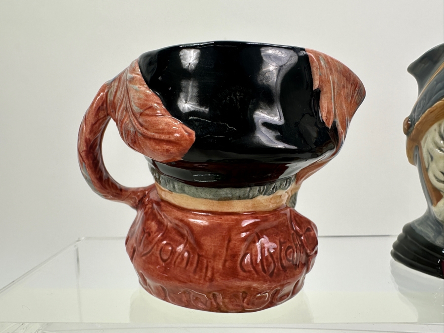 Set Of Four Small Royal Doulton Toby Jugs: Sairey Gump (A Mark), Farmer John (A Mark), Falstaff & Don Quixote 3.5H [Photo 9]