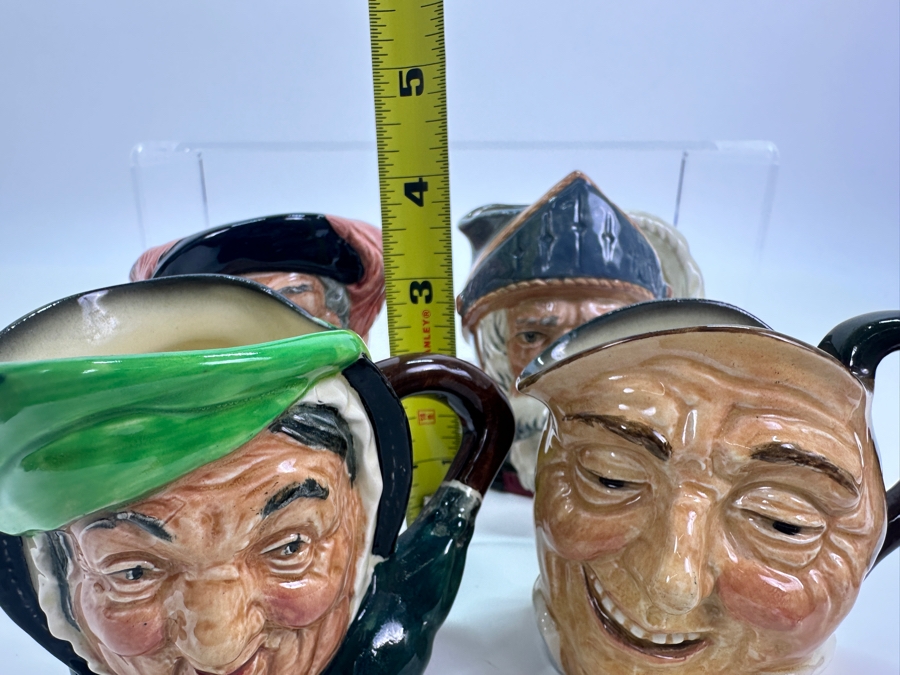 Set Of Four Small Royal Doulton Toby Jugs: Sairey Gump (A Mark), Farmer John (A Mark), Falstaff & Don Quixote 3.5H [Photo 14]