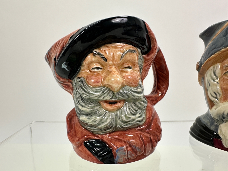 Set Of Four Small Royal Doulton Toby Jugs: Sairey Gump (A Mark), Farmer John (A Mark), Falstaff & Don Quixote 3.5H [Photo 8]