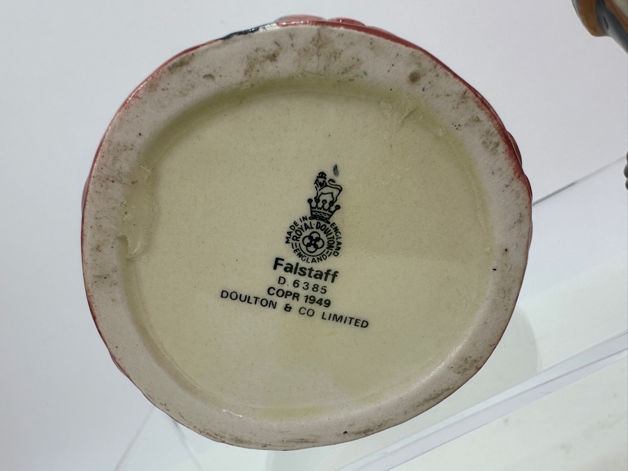 Set Of Four Small Royal Doulton Toby Jugs: Sairey Gump (A Mark), Farmer John (A Mark), Falstaff & Don Quixote 3.5H [Photo 10]