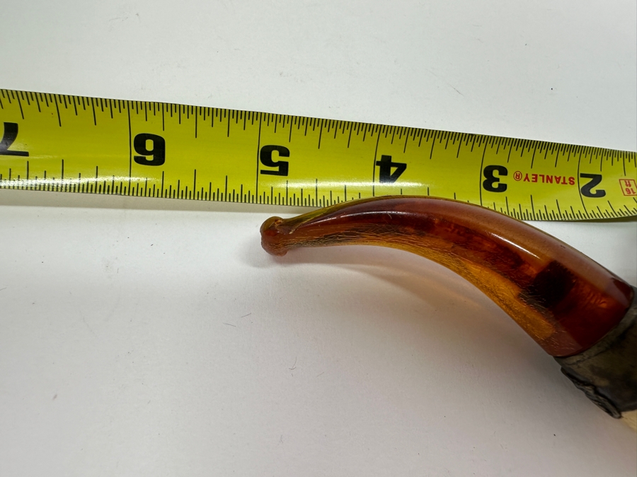 Vintage Sterling Silver / Meerschaum / Amber Pipe 5W [Photo 10]