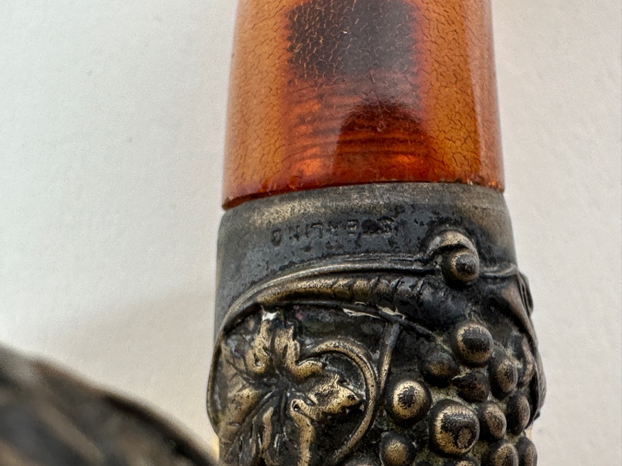 Vintage Sterling Silver / Meerschaum / Amber Pipe 5W [Photo 4]