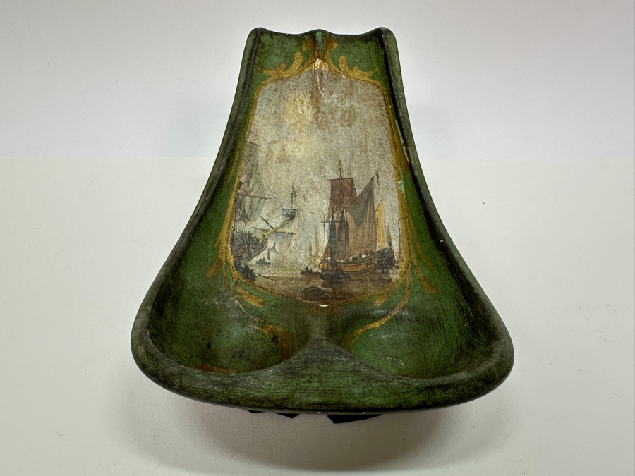 Pair Of Antique Carved Meerschaum / Amber Pipes With Hand Painted Pipe Stand - See Photos [Photo 22]