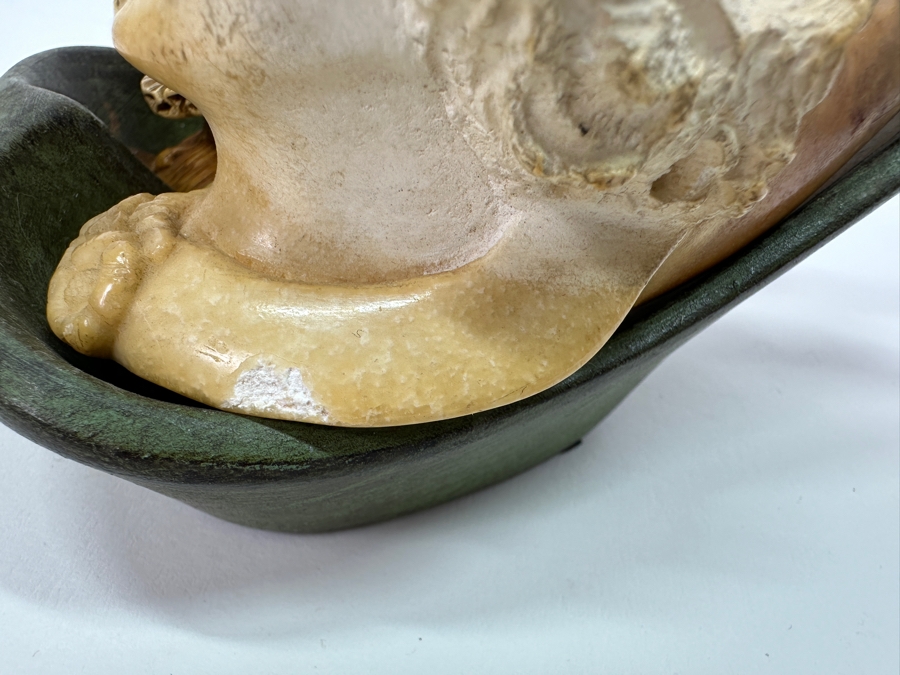 Pair Of Antique Carved Meerschaum / Amber Pipes With Hand Painted Pipe Stand - See Photos [Photo 8]