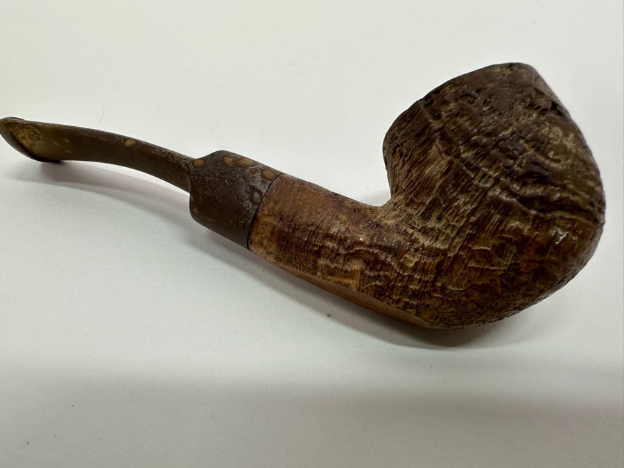 Wooden Pipe Stand With 3 Vintage Pipes: Briar Italy Meerschaum Line, BB&S Londoner London England & Italy [Photo 18]