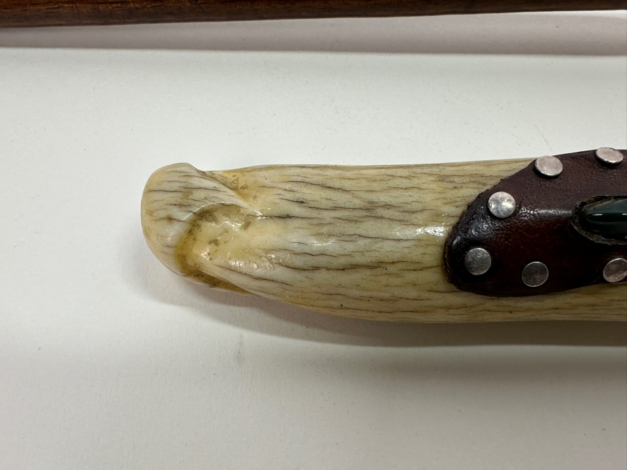 Pair Of Vintage Carved Bone Pipes [Photo 5]