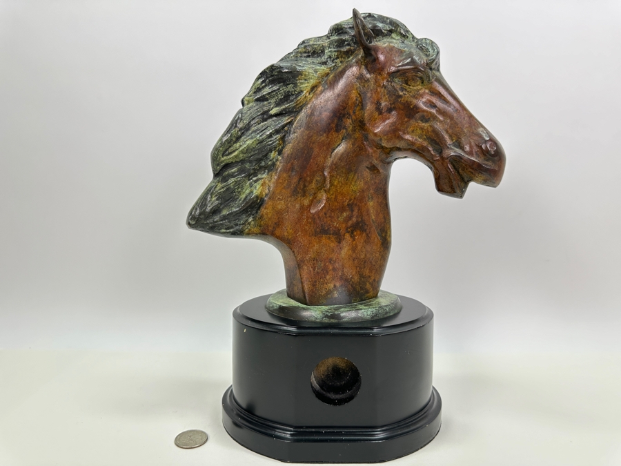 Signed Metal Horse Head Bust 12.5H [Photo 2]