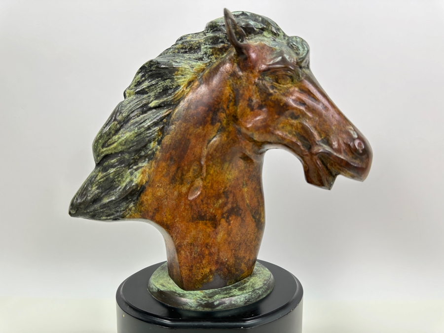 Signed Metal Horse Head Bust 12.5H [Photo 3]