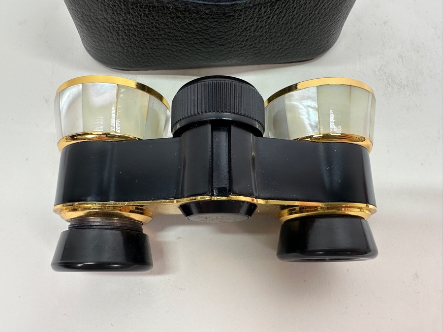 Vintage Bushnell 3X Gold/Mother of Pearl Opera Glasses with Original Case [Photo 4]