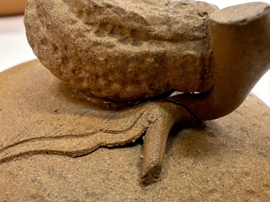 Chinese Yixing Finger Citron-Form Stoneware Teapot, Finial Appears to Have Been Repaired 8.5'W x 3.75'H [Photo 14]