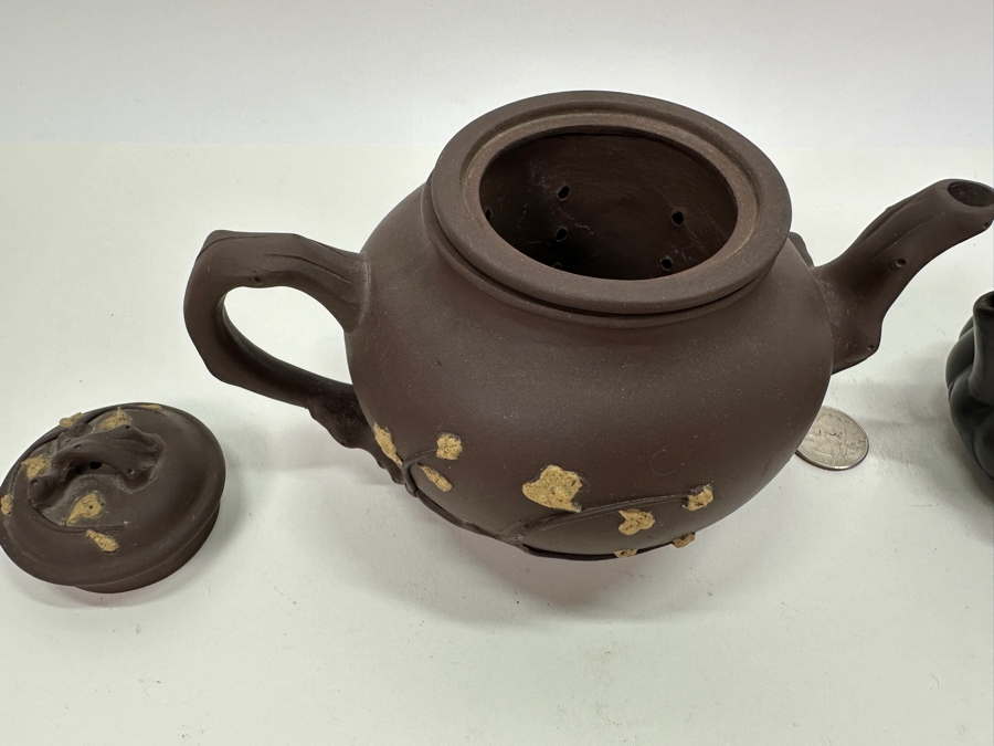 Pair Of Signed Vintage Asian Clay Teapots [Photo 15]