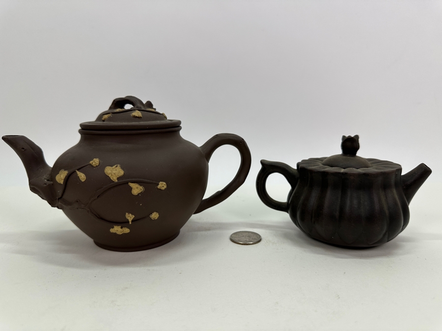 Pair Of Signed Vintage Asian Clay Teapots [Photo 7]