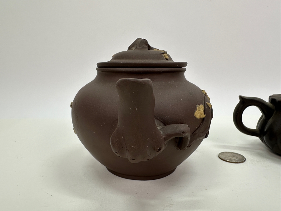Pair Of Signed Vintage Asian Clay Teapots [Photo 12]