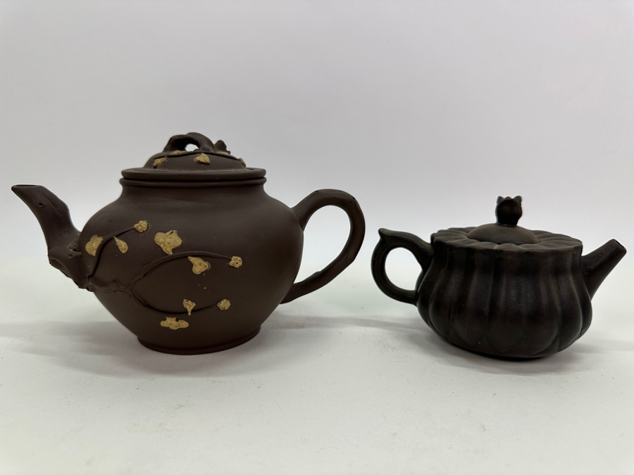 Pair Of Signed Vintage Asian Clay Teapots [Photo 6]